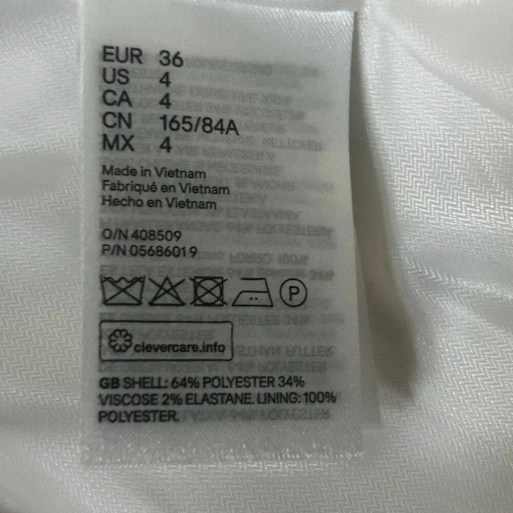 NWOT H&M Cream Fitted Jacket Blazer - Picture 8 of 8